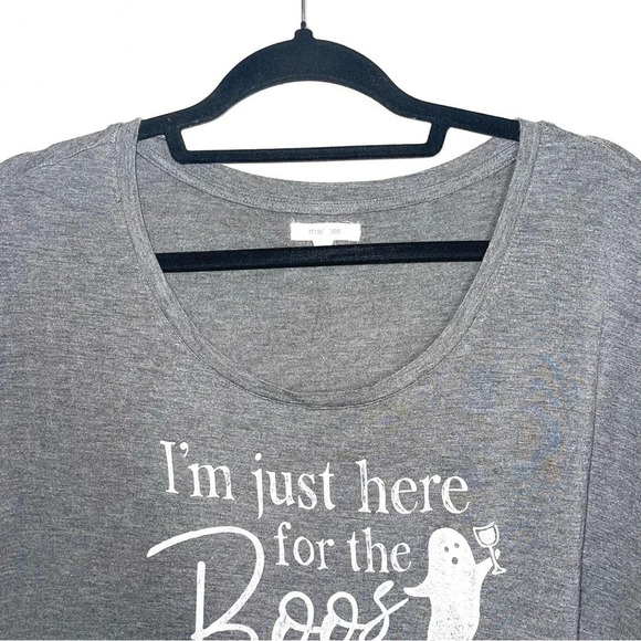 Maurices Dark Gray Here For The Boos Ghost Jersey Graphic Tee Medium Women’s - Picture 3 of 12